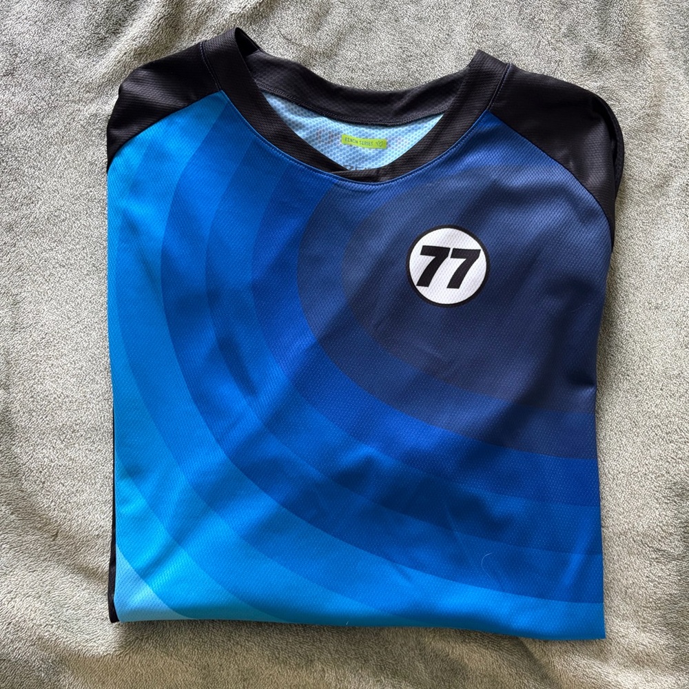 Blue and Black Sports Jersey